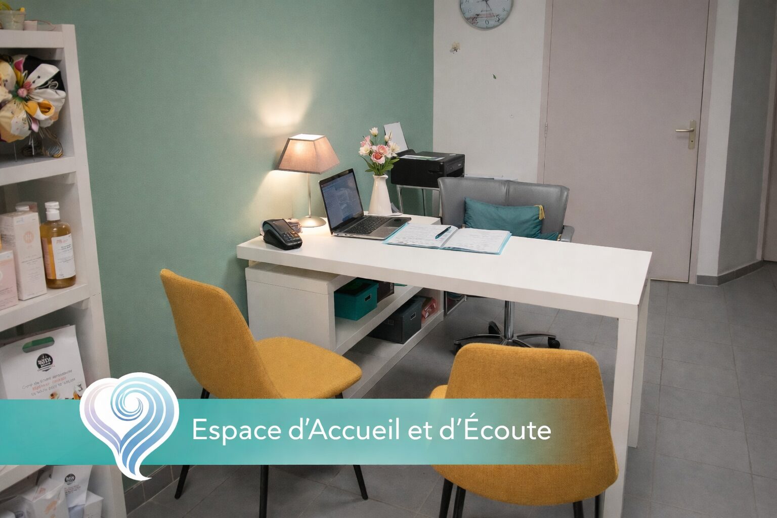 Espace d’accueil et d’écoute prothese-perruque-albi, bureau chaleureux et apaisant à Albi